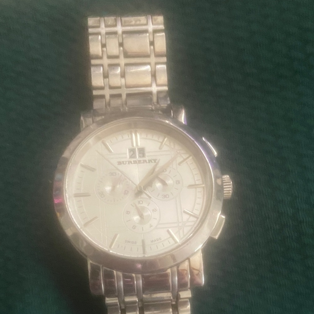 Burberry Silver Chronograph Watch